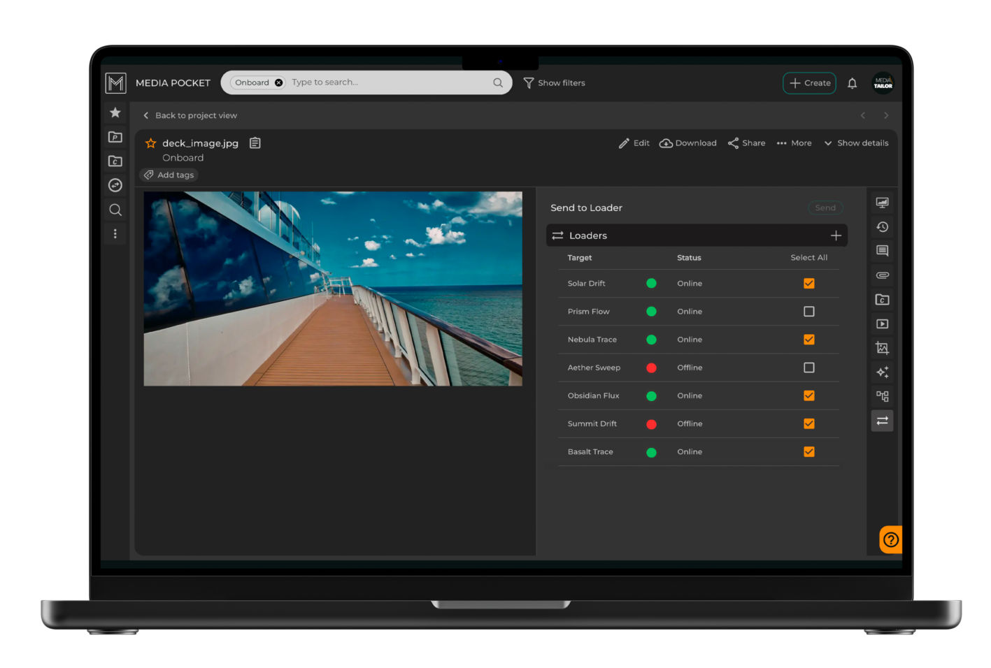 Media Pocket cruise interface