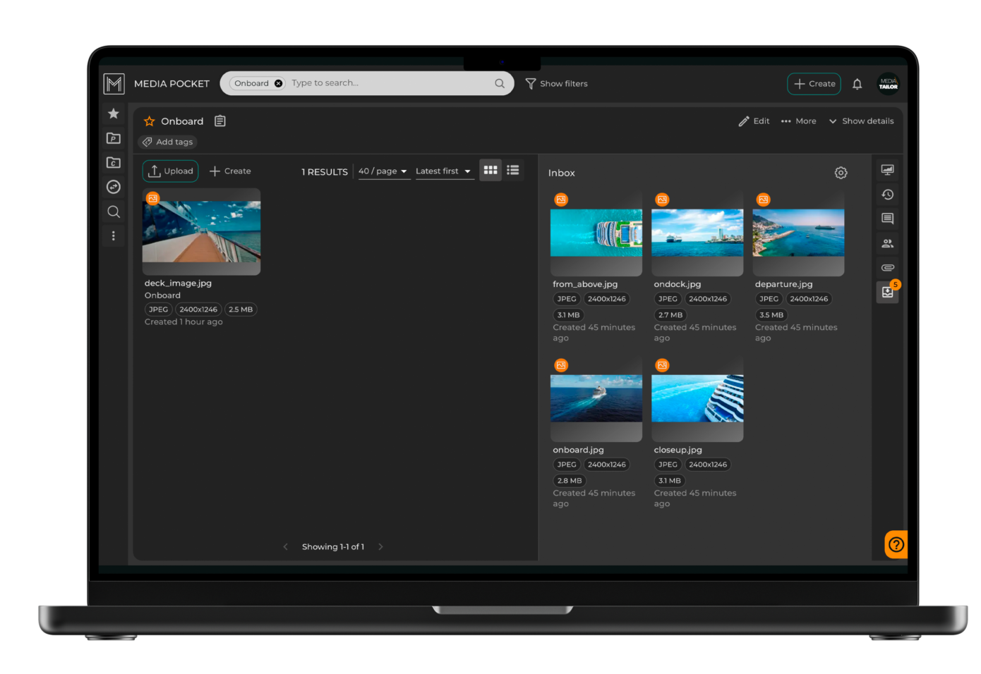 Media Pocket cruise interface